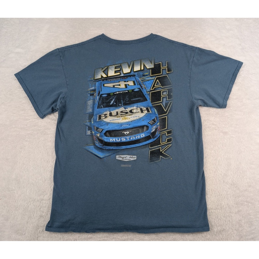 Kevin Harvick #4 T‑Shirt Men's L Blue Stewart‑Haas Racing NASCAR Graphic T